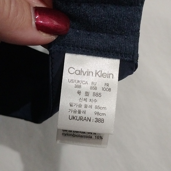 Calvin Klein Lightly Lined Demi Bra, Navy, 38B - Picture 8 of 9